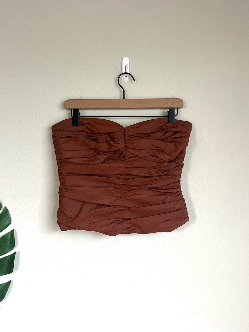 Vintage David’s Bridal Strapless Iridescent Ruched Corset Top